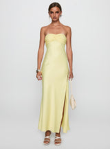 Chevalier Strapless Maxi Dress Lemon
