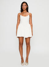 Angel Wings Tie Up Mini Dress White