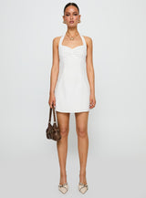 Journey On Halter Mini Dress White