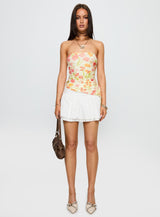 Heidan Strapless Top Red Floral