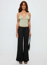 Norwalk Plunge Neck Top Sage
