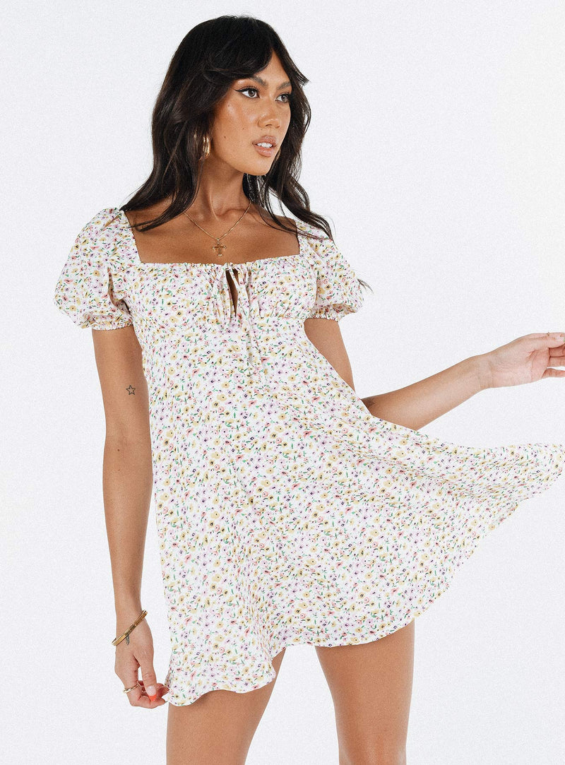 Sudarso Mini Dress Yellow Floral