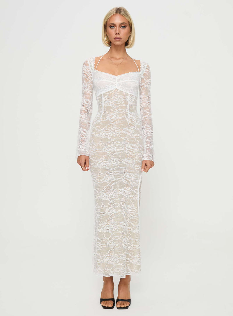 Aubriella Lace Maxi Dress Cream