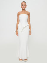 Mercer Linen Blend Maxi Skirt White