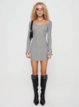 Tomas Long Sleeve Mini Dress Grey