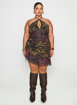 Syrefena Halter Mini Dress Multi Curve