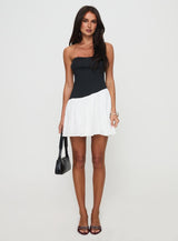 Amandla Strapless Mini Dress Black / White