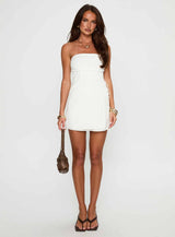 New Beginnings Strapless Mini Dress White