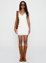 New Moon Frill Mini Dress White