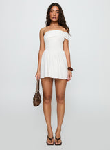 Fruitful Off Shoulder Mini Dress White
