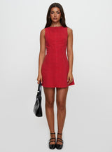 Dollie Linen Mini Dress Red