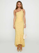 Starlights One Shoulder Maxi Dress Lemon