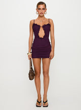 Sire Cut Out Mini Dress Purple