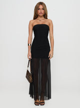 Decadent Strapless Maxi Dress Black