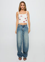 Smooches Graphic Top Cream