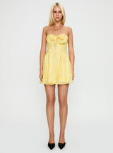 Loulani Strapless Mini Dress Lemon