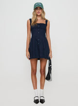 Wait For You Mini Dress Navy Tall