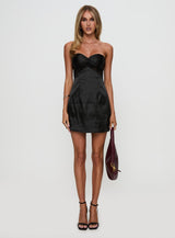 Veritie Strapless Mini Dress Black
