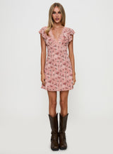 Aurianna Mini Dress Pink Floral
