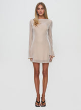 Supanova Open Back Mini Dress Champagne