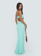 No Control Keyhole Maxi Dress Aqua