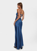Stand A Chance Twist Detail Maxi Dress Navy