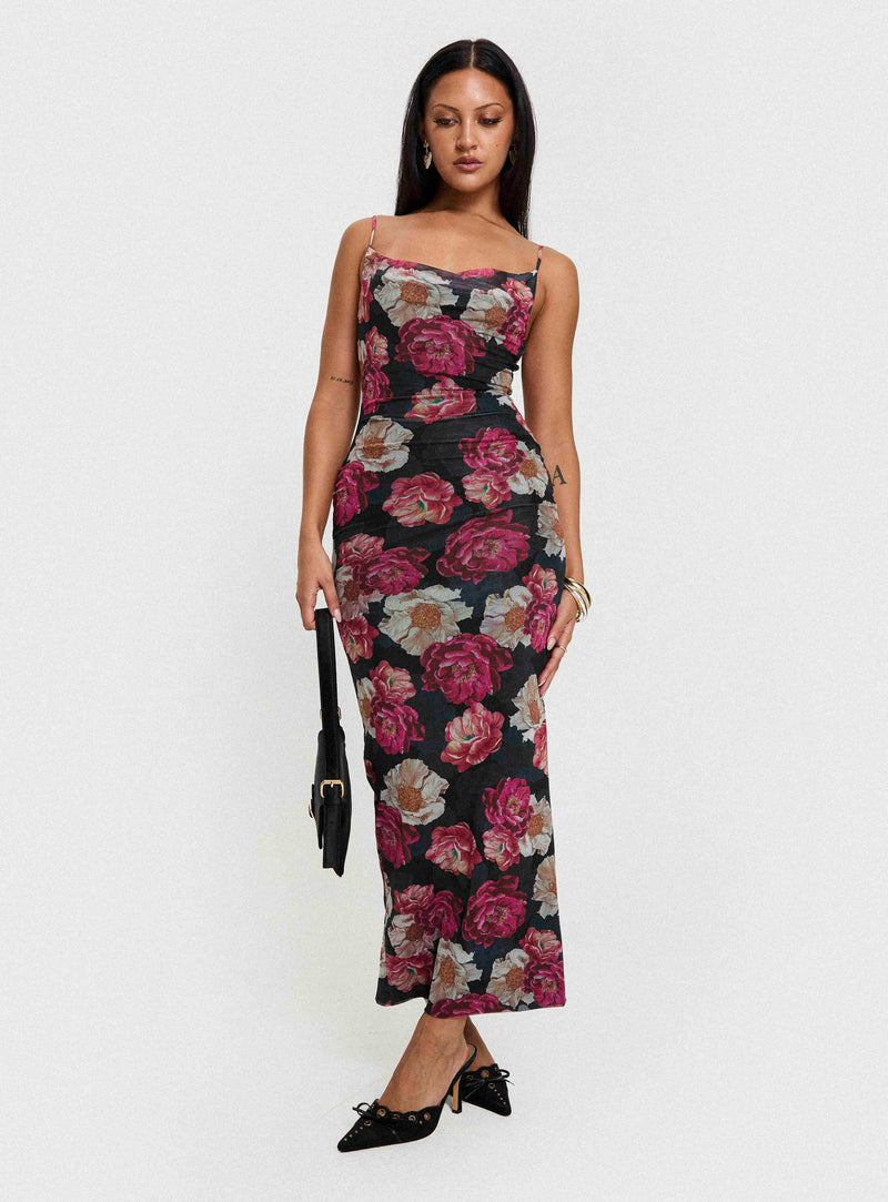 Auley Maxi Dress Multi / Red Floral