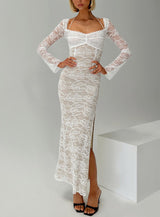 Aubriella Lace Maxi Dress Cream