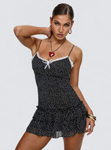 Yves Mini Dress Onyx Polka