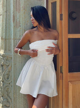 Fruitful Off Shoulder Mini Dress White