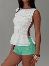 Read My Soul Bead Detail Top White