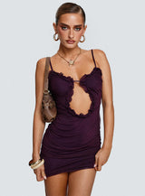 Sire Cut Out Mini Dress Purple