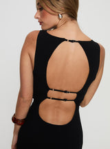Ace Of Hearts Backless Maxi Dress Black