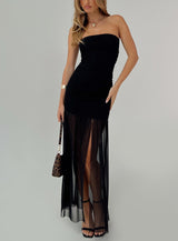 Decadent Strapless Maxi Dress Black