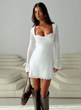 Dalzine Long Sleeve Mini Dress White