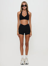 Return Serve Halter Active Top Black