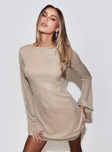 Supanova Open Back Mini Dress Champagne