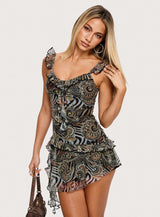 My Lifeline Frill Mini Dress Zebra