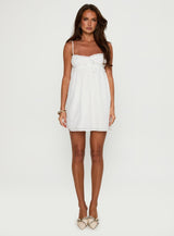 Marliene Broiderie Mini Dress White
