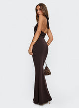 No Hard Feelings Twist Maxi Dress Brown