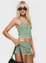 Miztaray Shorts Green / Cream Stripe