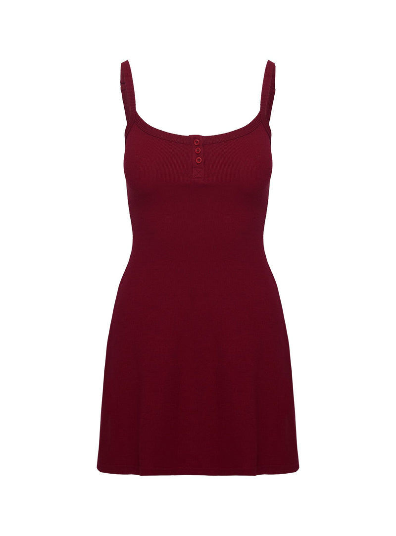 Baseline Rib Mini Dress Red