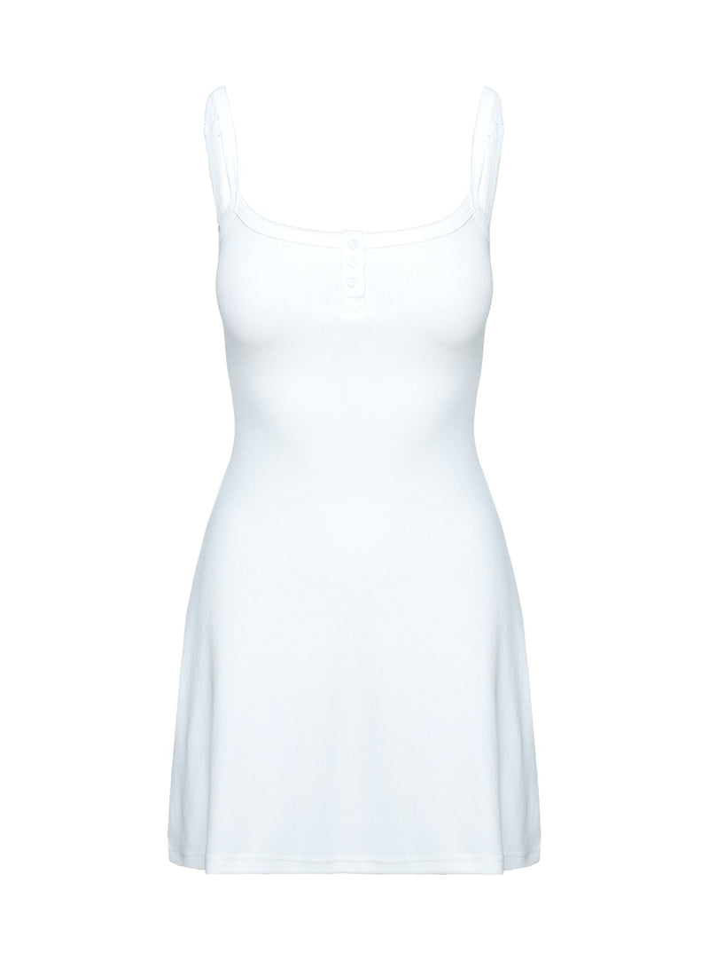 Baseline Rib Mini Dress White