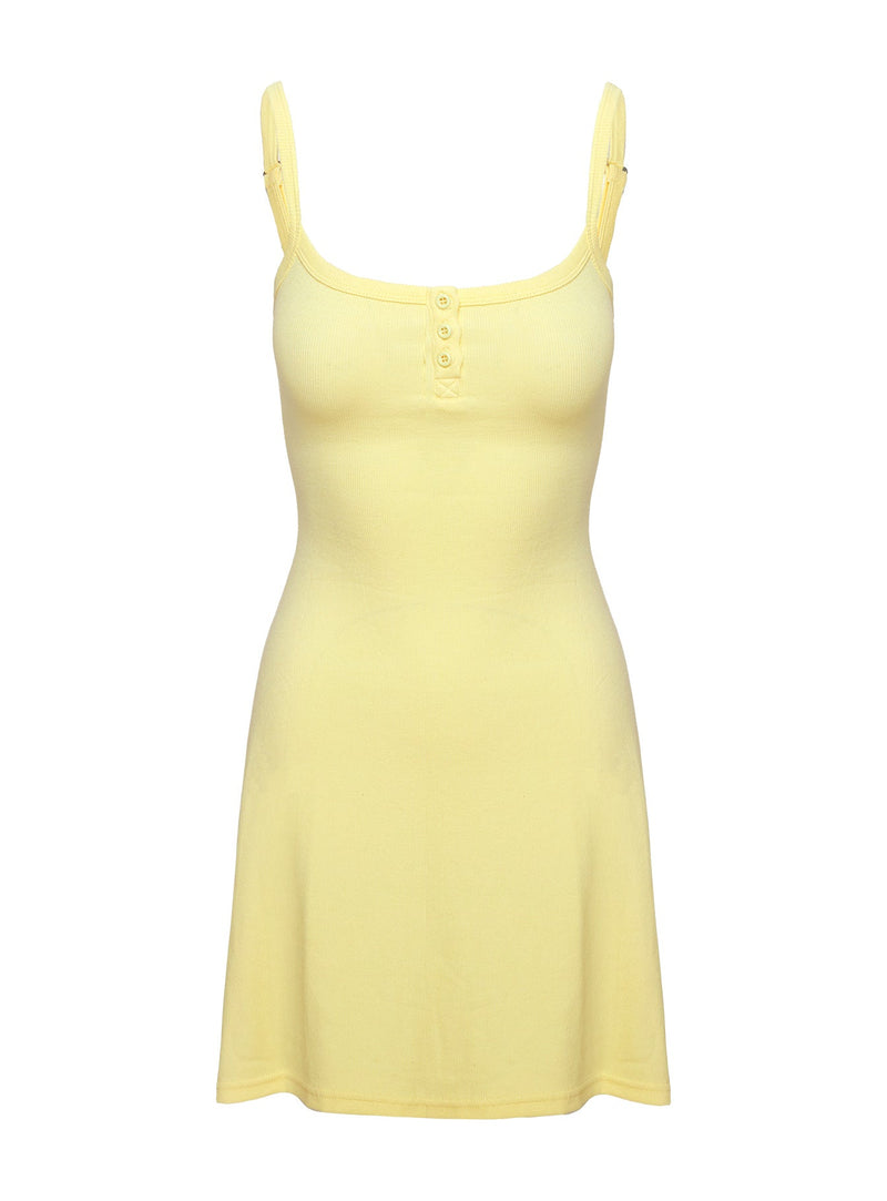 Baseline Rib Mini Dress Yellow