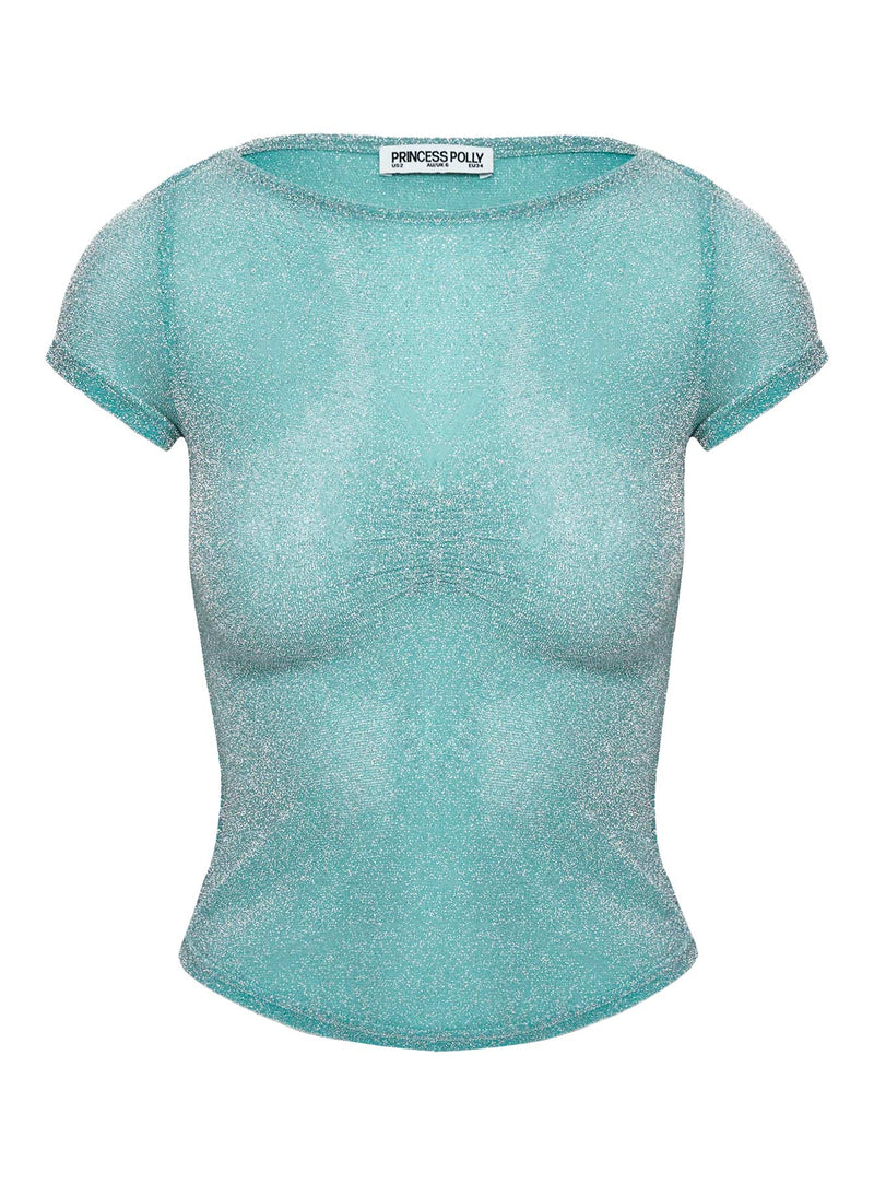 Crystal Clear Mesh Top Aqua