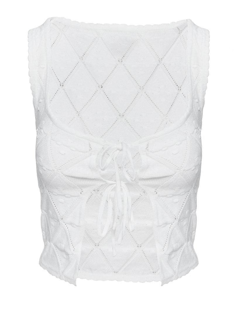 Giulia Knit Top White