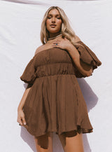 Halton Mini Dress Brown