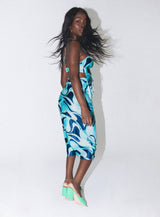 Mayia Midi Dress Blue Multi