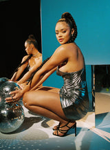 Motel Pivana Dress Silver Metallic