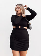 Orani Long Sleeve Mini Dress Black
